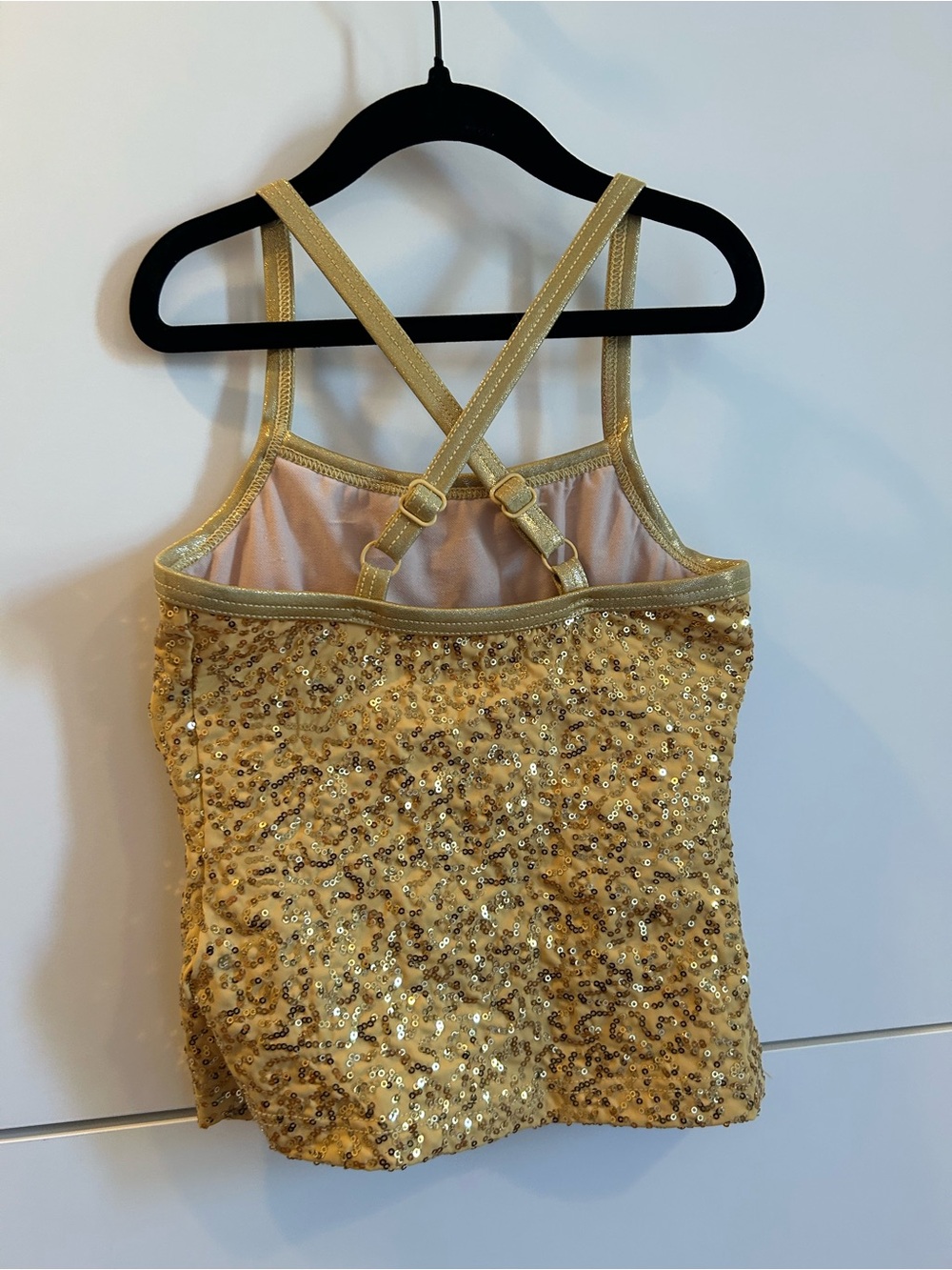 Balera Gold Sequin Cross Back Strappy Tank - IC (7/8) - Picture 4 of 5